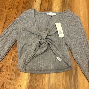 Francesca’s grey cotton ribbed top